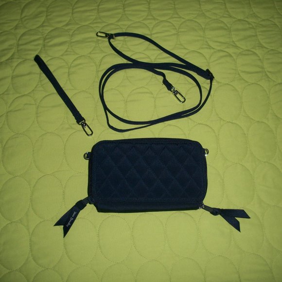 Vera Bradley Dark Blue Wristlet/Crossbody Wallet - Picture 4 of 15
